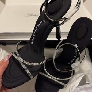 Alexander Wang Crystal Black Sandals Heels